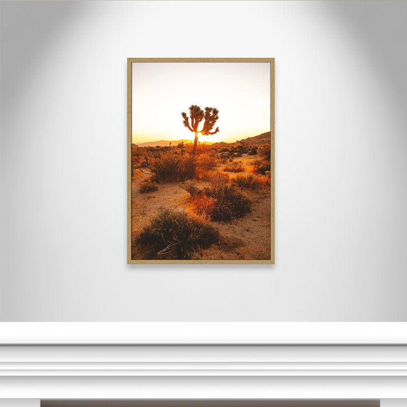 «Desert Dawn» par Joshua Earle - reproduction imprimée, H 35,5 po x l 25,5 po x P 0,75 po, Cadre naturel mince, Pas de tapis