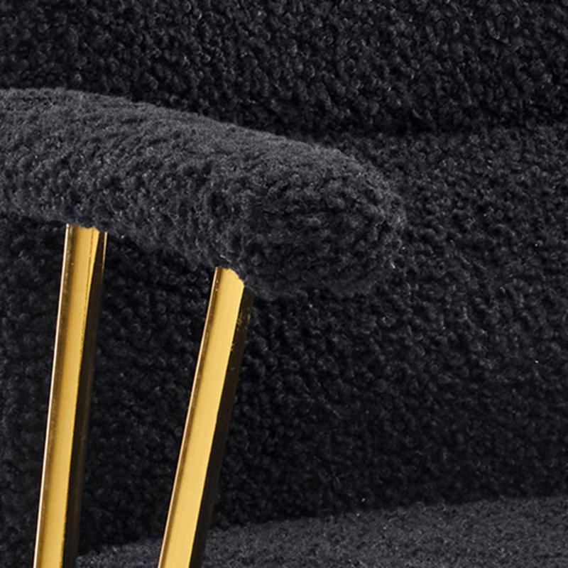 Fauteuil de bureau texturé noir et or en tissu texturé Boucle, chaise de bureau moderne à hauteur ajustable avec accoudoirs rembourrés