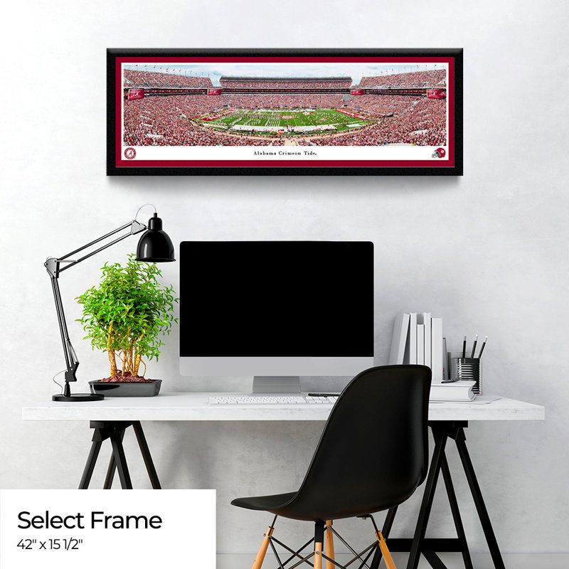 Alabama Football, impression panoramique, H 15,5 po x l 42 po x P 1,38 po, Cadre noir