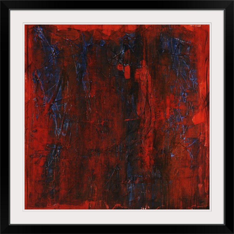 'Bon Fire' Print, Noir encadré, 38" H x 38" lx 1" p
