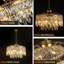 Lustre rond en cristal 24 po, finition or brossé, chaîne réglable
