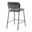 Tabouret de comptoir de 26 po en similicuir gris et métal noir, confortable, facile à assembler, base stable à 4 pieds, repose-pieds carré, poids de 250 lb, instructions d'assemblage claires