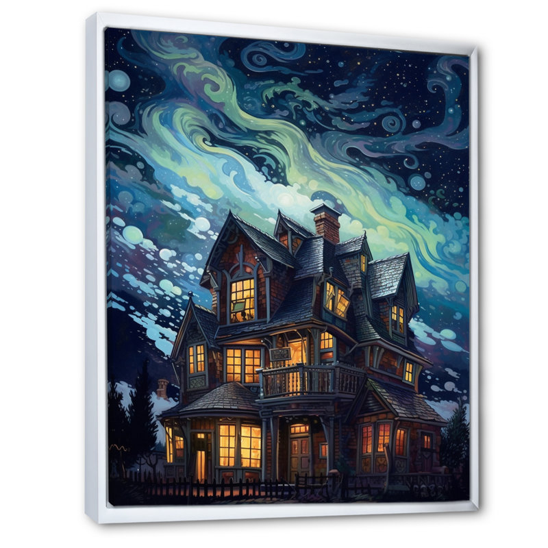 «Night's Keep I» sur toile, H 44 po x l 34 po x P 1,5 po, Cadre flottant blanc