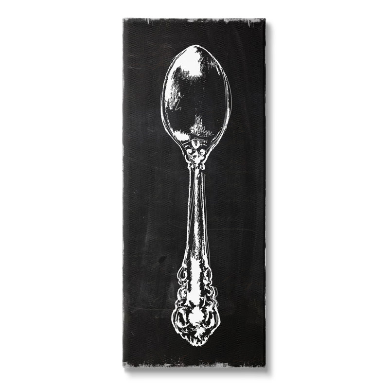 «Rustic Kitchen Spoon Utensil Vintage Diner Cutlery» par Carol Robinson, impression sur toile tendue