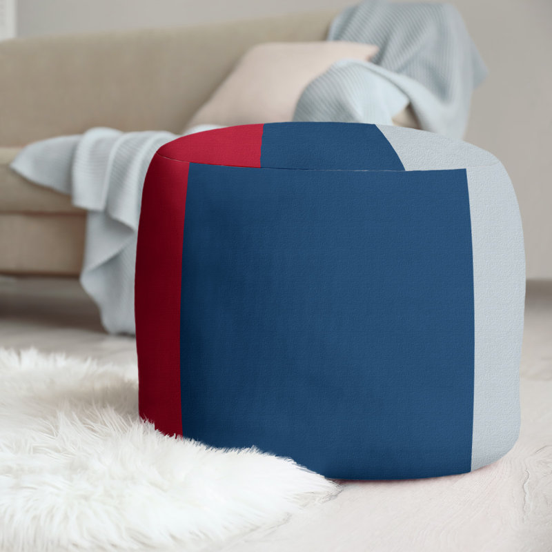 repose-pieds rond 20,5", Rouge / bleu marine / argent