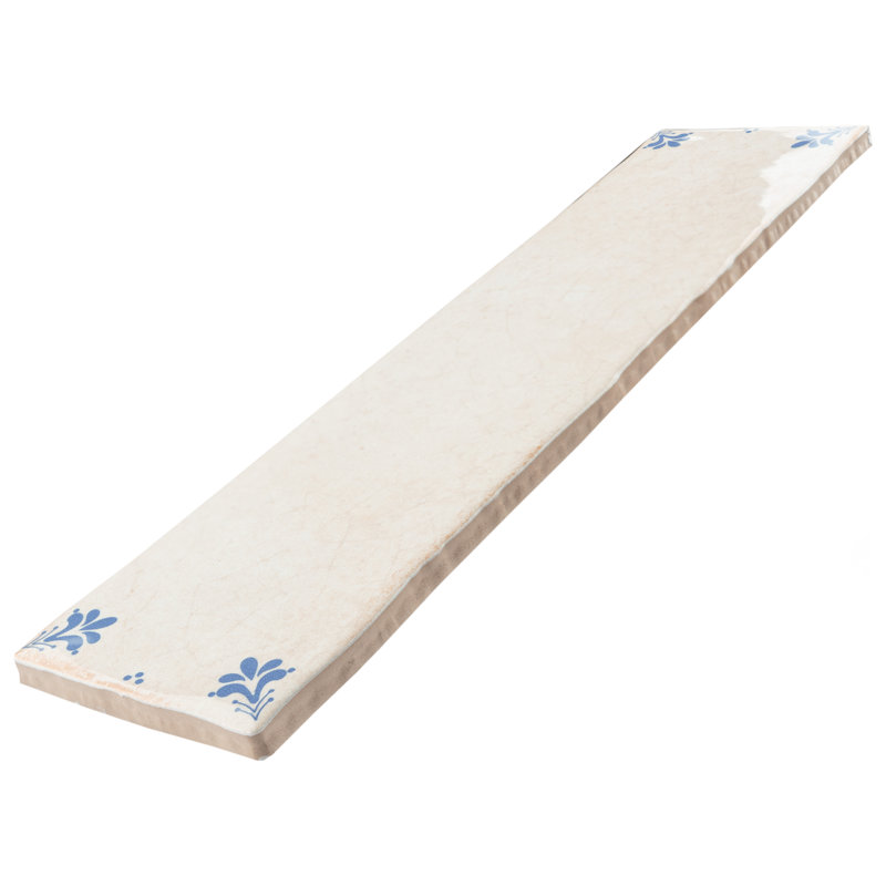 Crackle 2-7/8 In. X 11-7/8 In. Ceramic Wall Tile, Beige/Blue