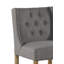  Ensemble de 2 tabourets de bar rembourrés avec capitonnage à boutons gris H 43 po