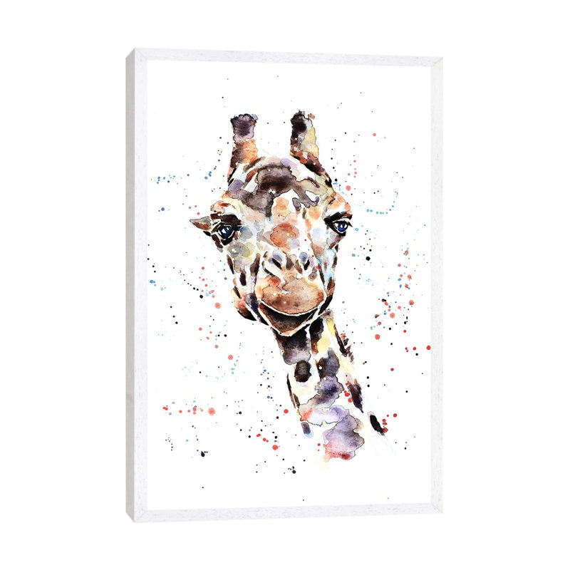 Giraffe II by EdsWatercolours - Wrapped Canvas Gallery-Wrapped Canvas Giclée, White Framed, 101.6 cm H x 66.04 cm W