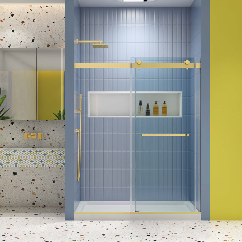 Shower Doors, Brushed Gold