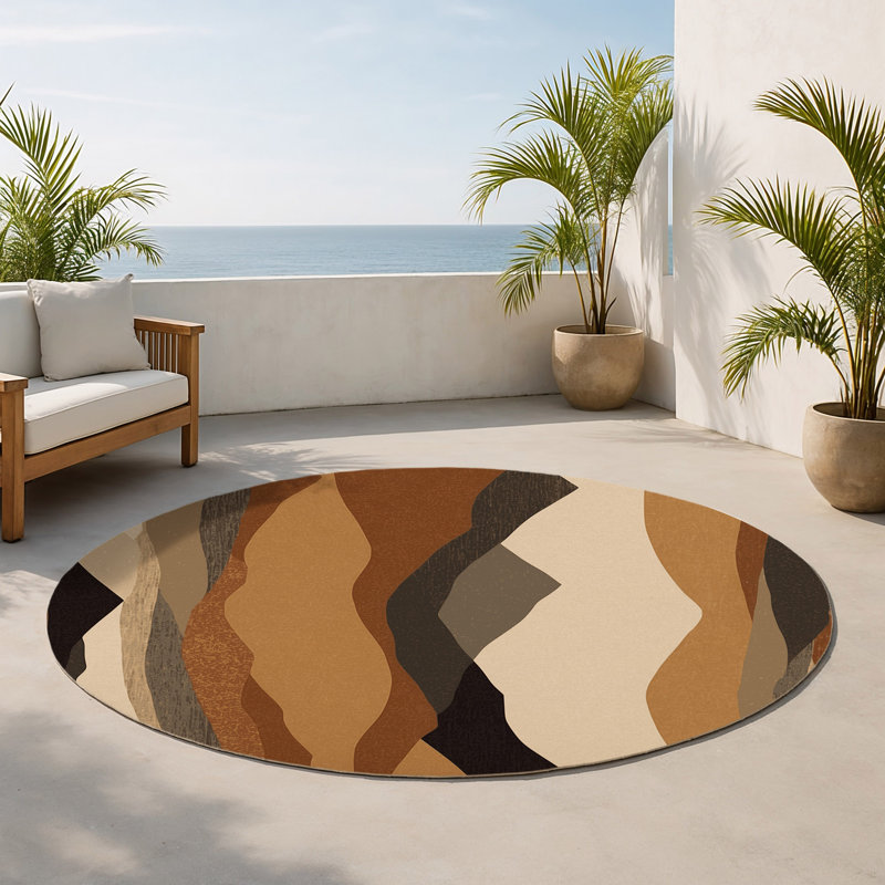 Tapis intérieur et extérieur Twilight Peaks, Rond 5 pi