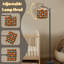  Lampe sur pied arc à motif géométrique rétro à losanges brun, rose, orange, bleu sarcelle, haut et moderne, abat-jour réglable en lin à 3 couleurs