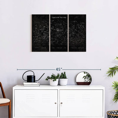 «Equatorial Star Map», ensemble de 3 impressions sur toile par Luna