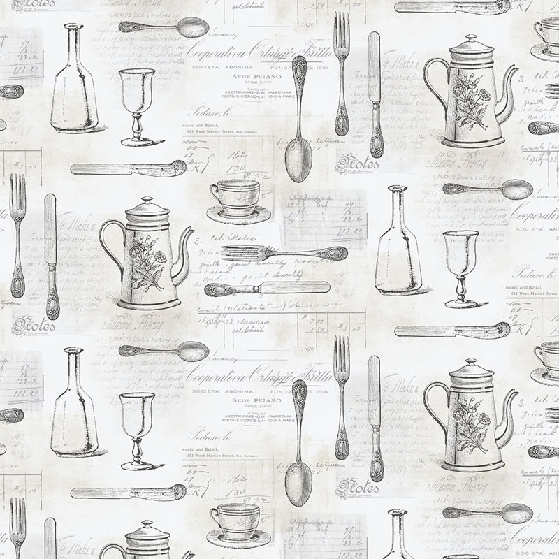 Rouleau de papier peint pour aliments et boissons L 32,7 pi x l 20,5 po Staunton, Gris