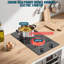 Plaque de cuisson électrique Karnear 2 brûleurs 110 V, plaque de cuisson électrique 12 po avec prise, plaque de cuisson en céramique haute puissance intégrée de 2 000 W