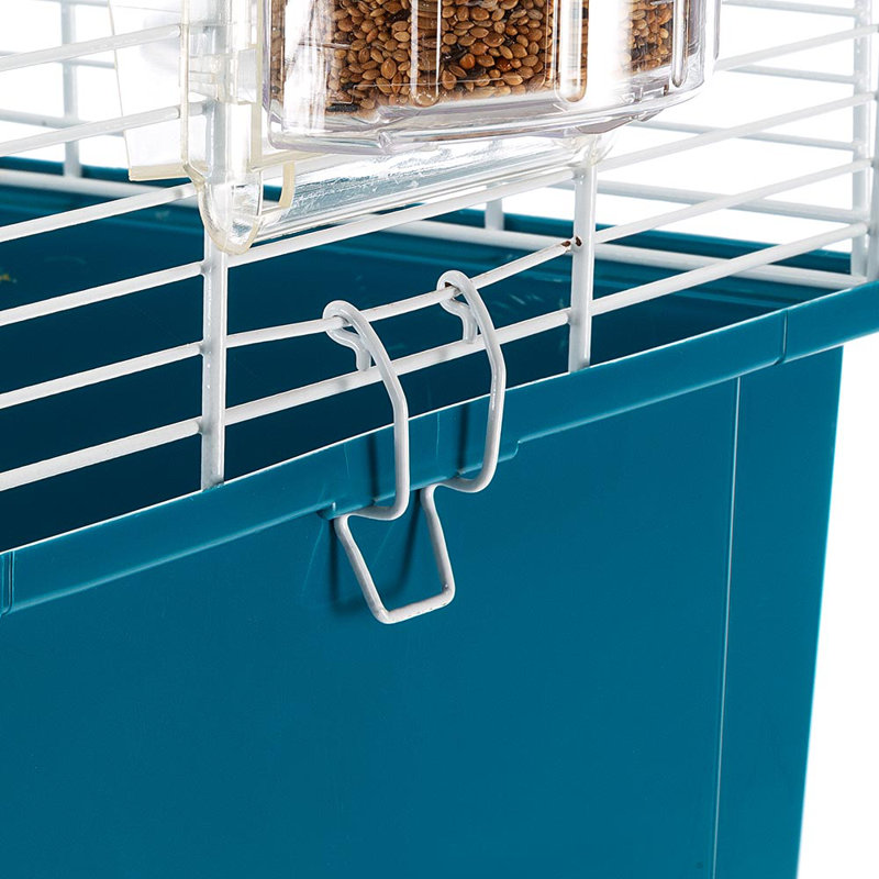 48.5cm Table Top Bird Cage with Perch, White/Blue