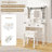 Makeup Vanity Desk with Mirror and Adjustable Storage Shelves