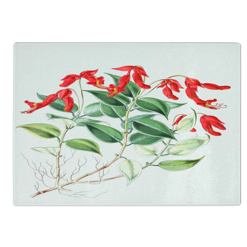 Glass Lipstick Flowers by W. H. Fitch Chopping Board, 28.5 cm W x 20 cm L