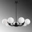 Élégant lustre en métal noir, 29,1 po de diamètre | Hauteur réglable de 11,8 à 27,6 po | 7 x douilles E14 de 40 W maximum | Conception non réglable, parfaite pour la salle à manger et les espaces de vie | Capuchon en verre élégant et fabrication durable-1218644711