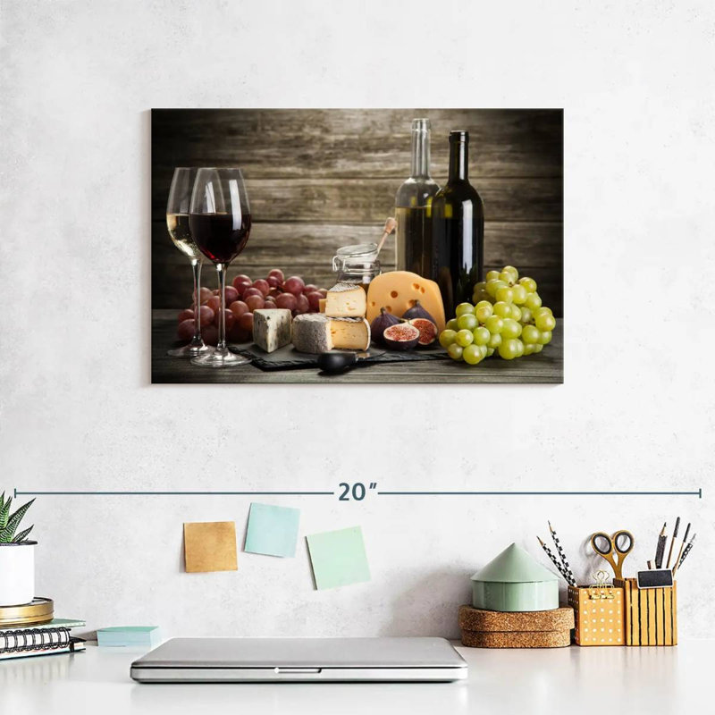 Yarlin Wine And Cheeses, 8" H x 12" W