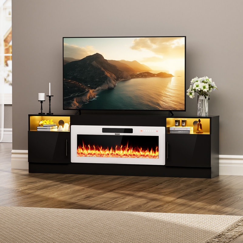 Meuble télé avec foyer électrique