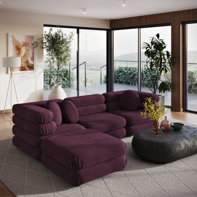 Canapé modulaire en velours 4 pièces Jubilee
