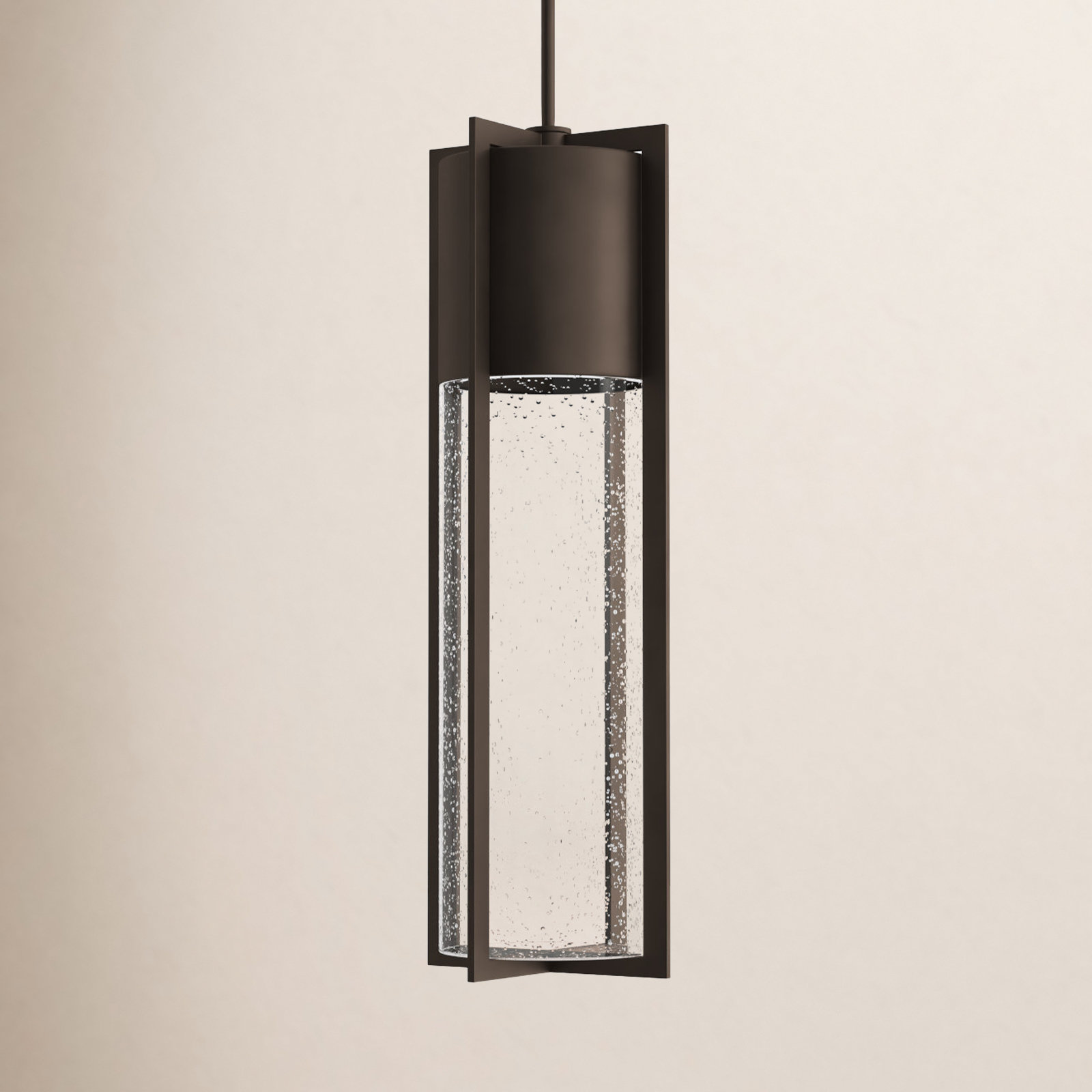 Bandit Seeded Outdoor Pendant, 21.75" H x 6.25" W, MED, Buckeye Bronze