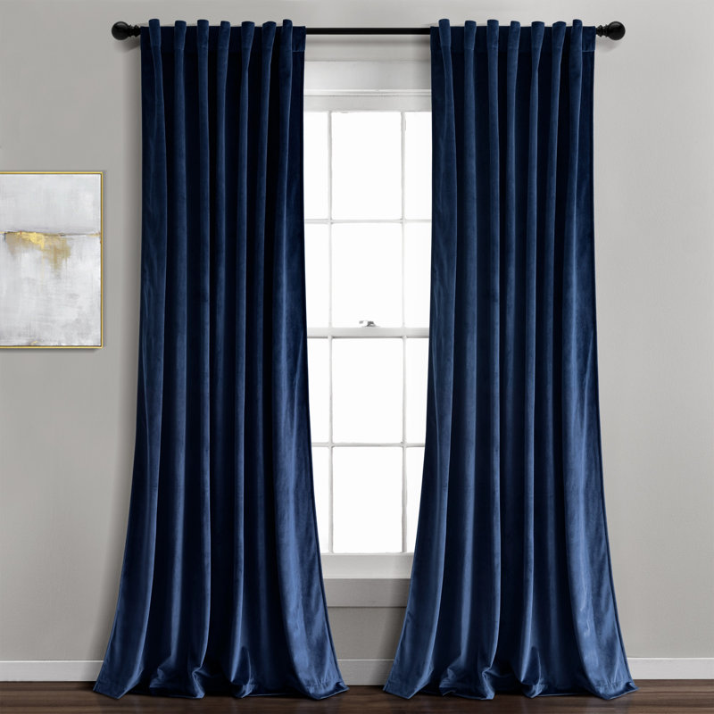 Paire de rideaux isolants Prima Velvet, Bleu marine, L 54 po x L 84 po