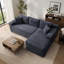 Canapé d'angle modulaire Cloud de 94,5 pouces (240 cm) au design minimaliste moderne, avec méridienne en L et assise profonde, idéal pour le salon et la chambre à coucher. Aucun assemblage requis.-708973532-708973534