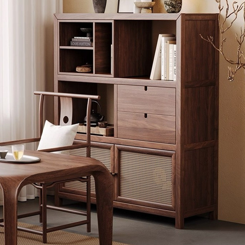 Multi Functional Rattan Accent Cabinet