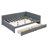 Upholstered Daybed with 2 Storage Drawers Sofa Bed Frame No Box Spring Needed, Linen Fabric