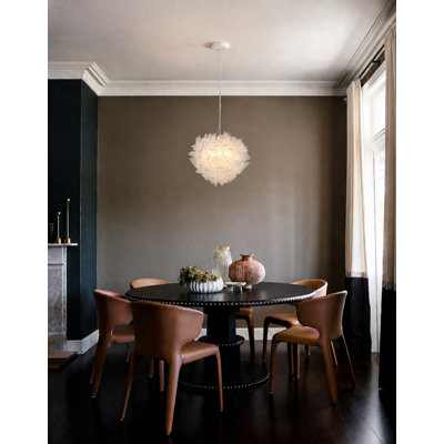 1-Light Chandelier With A White Acrylic Shade