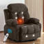 Fauteuil inclinable de massage pivotant à 360 ° - Acupression et chauffage à 8 points - Revêtement en velours - Poches de rangement - Contrôle manuel?-594332938
