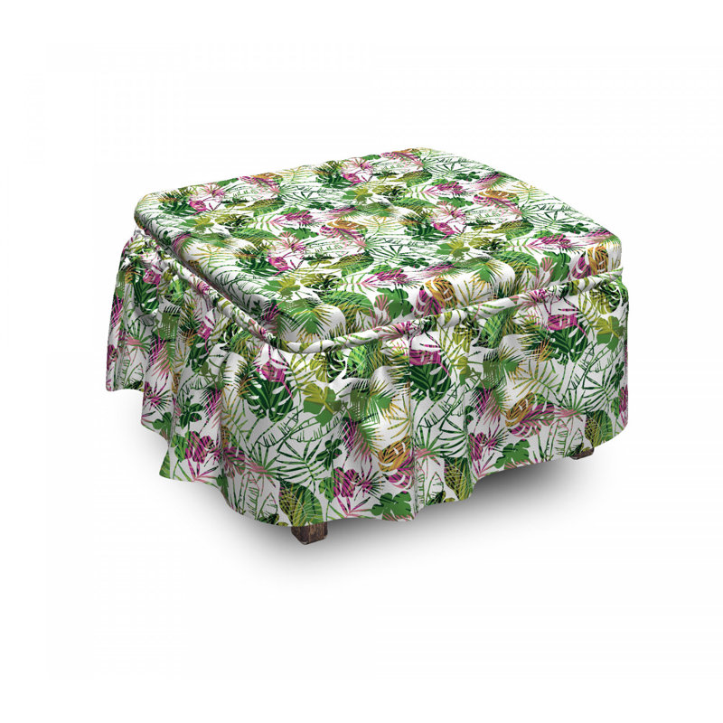 Housse pour repose-pieds plantes de hawaii flore
