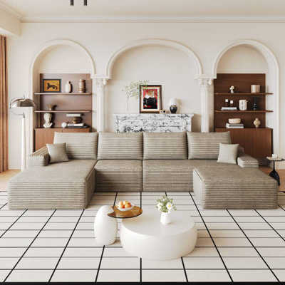 Canapé modulaire Cloud avec 1 repose-pieds (chameau)