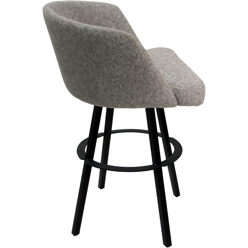 Tabouret de bar pivotant en métal Karimah, Beige, Noir