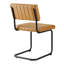 Chaise d'appoint capitonnée en cuir et métal