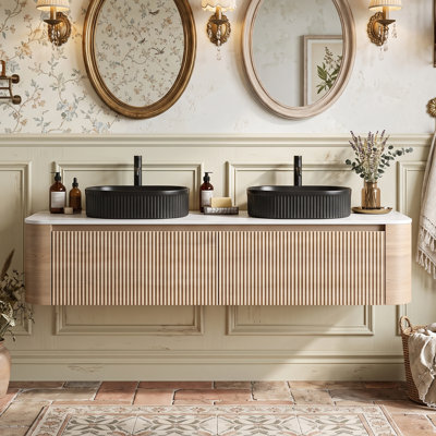 Meuble-lavabo mural 72 po avec comptoir en marbre
