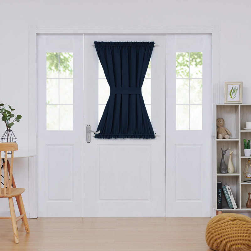 Penryn Room Darkening Curtain Single Panel, 54" W x 40" L, Navy Blue