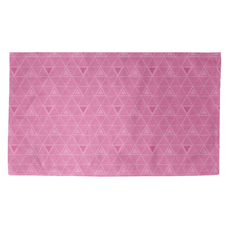 Hand Drawn Triangles Pink Area Rug, Rectangle 2' x 3'