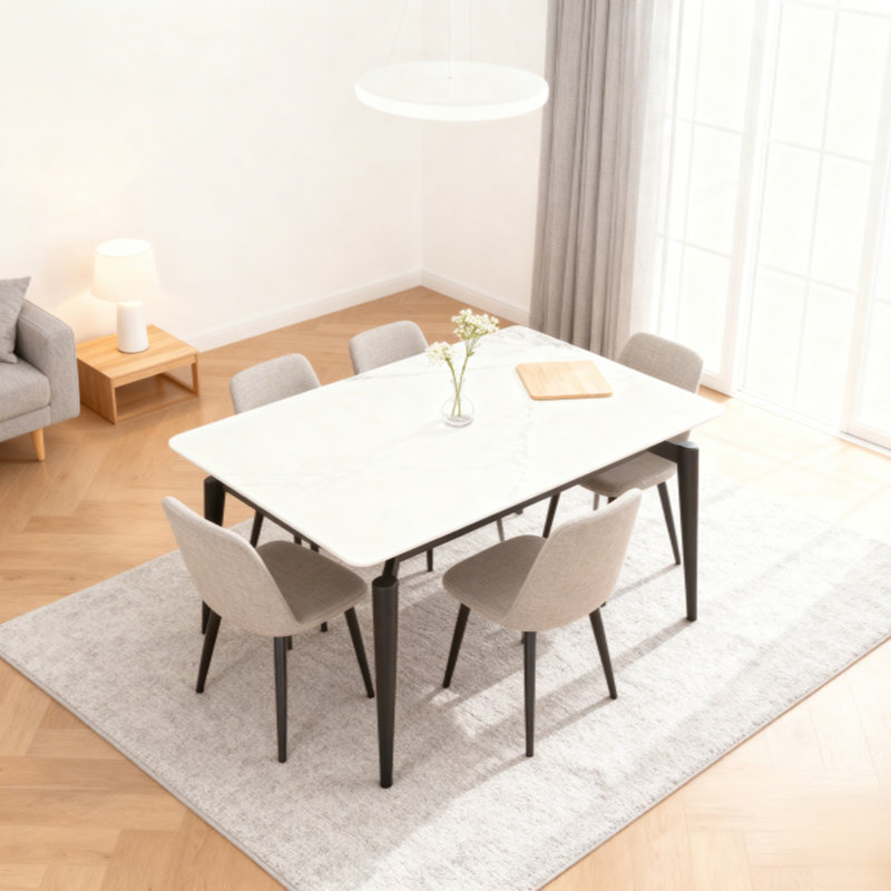 Glossy Rock Table, Sintered Stone Dining Table