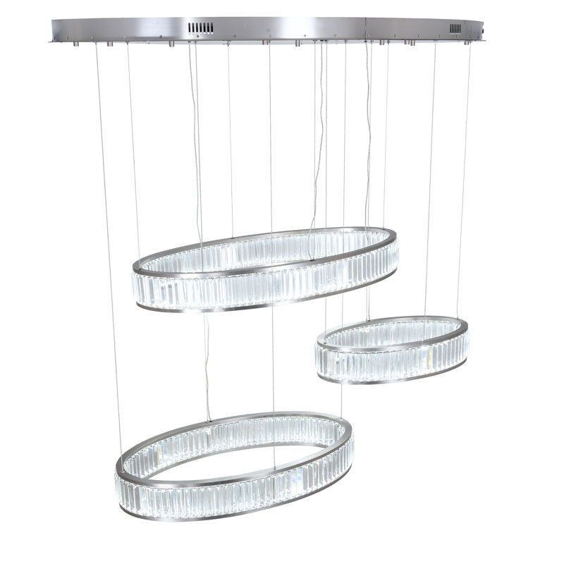 60" Long Beckam 3 Light Cascading Pendant