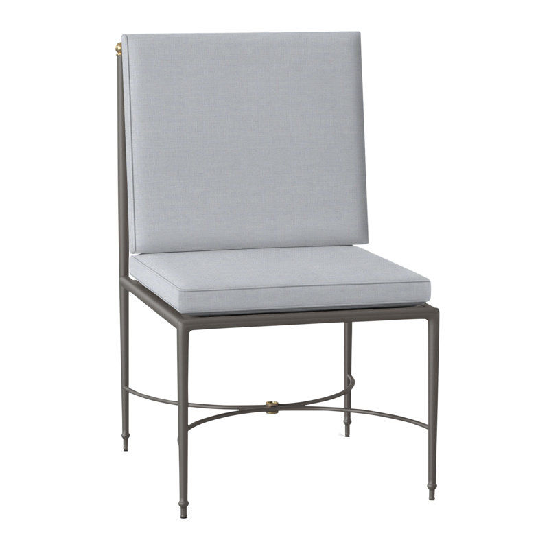 Chaise d'appoint en aluminium Roma, Welt, Lin chambray