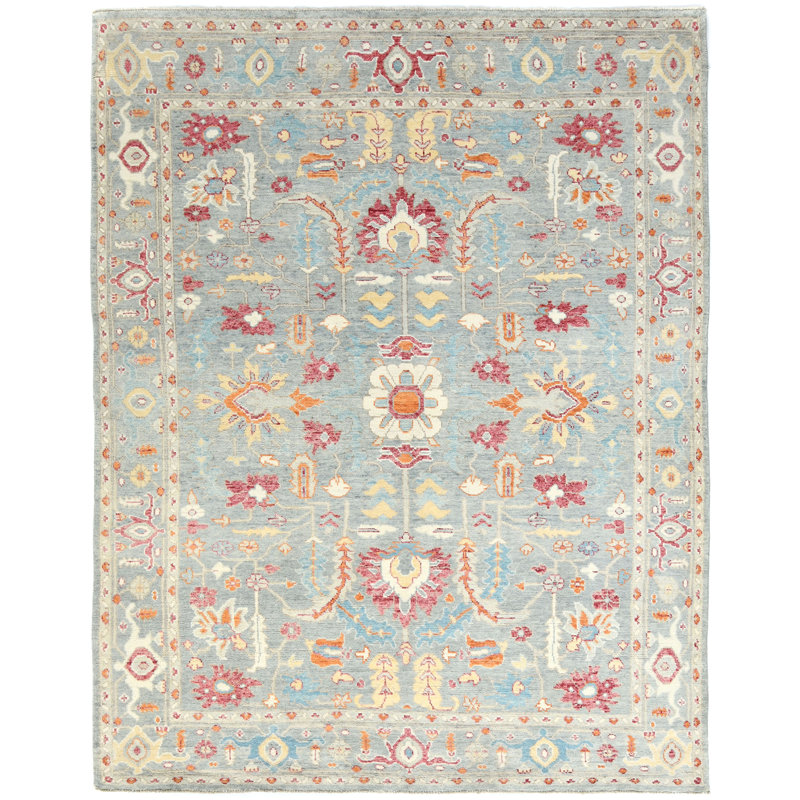 Tapis oriental transitionnel bleu 8X10 One-of-a-Kind