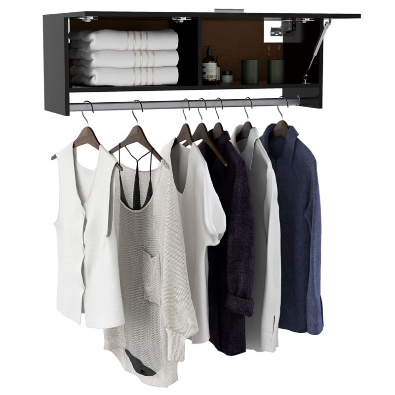 Ayanle 1 Door Wardrobe, 35cm H x 100cm W x 32.5cm D, Old Wood