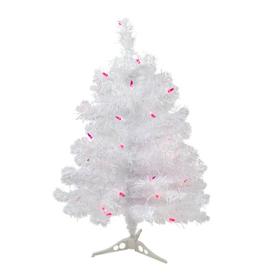 Arbre de Noël artificiel pin rose 2 pi avec lumières roses 2 pi