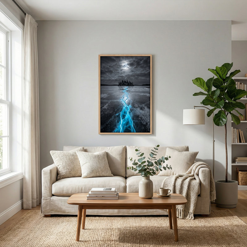 Frozen River, reproduction d'art sur toile, ensemble de 1, 36"H x 24"W, Naturel