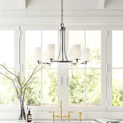Lustre classique Hettinger 6 - Abat-jour clair