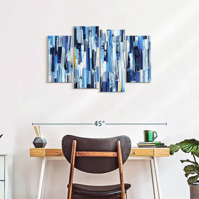 Art mural abstrait vertical, reproduction d'art sur toile, H 36 po x l 22 po x P 1 po