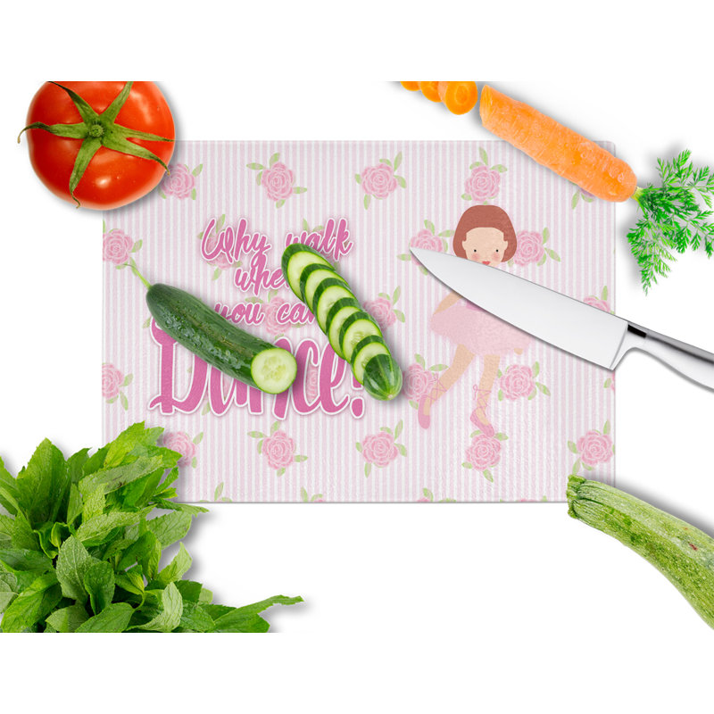 Caroline's Treasures Glass Ballet Short Hair Cutting Board