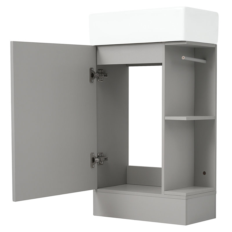 Versatile Bathroom Vanity With Advanced Features For Ideal Bathroom Setup, Gray